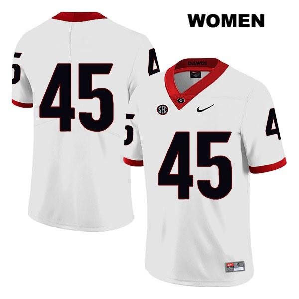 Georgia Bulldogs Women's Bill Norton #45 NCAA No Name Legend Authentic White Nike Stitched College Football Jersey LJB8156BP
